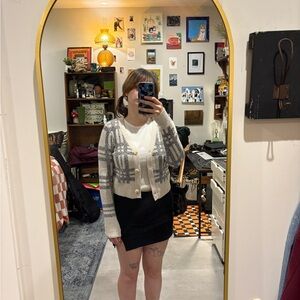 William Rast Black and Cream Knit Sweater